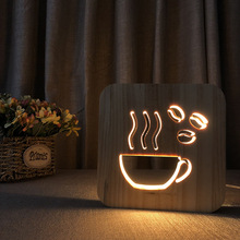 创意跨境咖啡LED小夜灯卧室氛围小夜灯新款礼品3d灯FS-T1879W