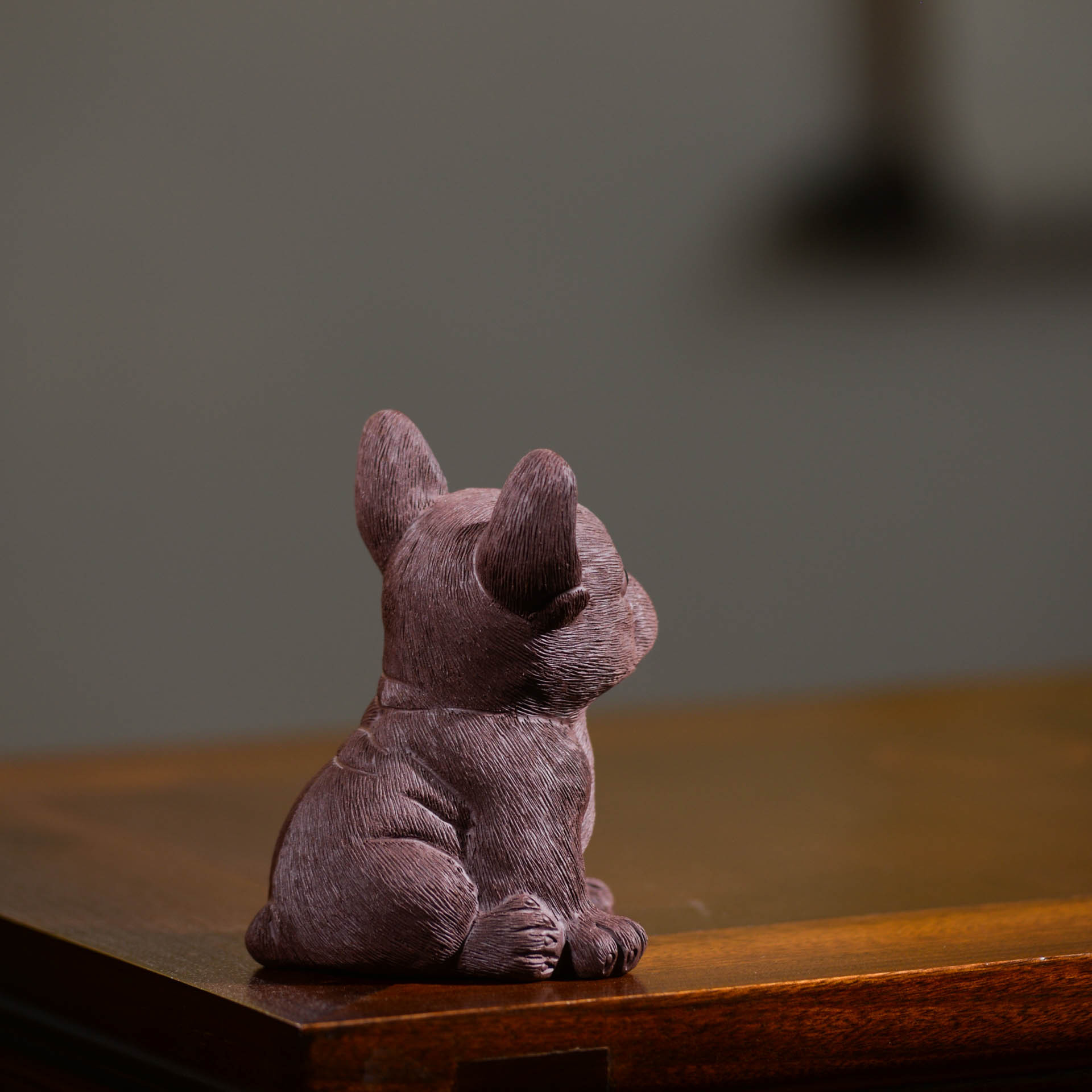 宜兴紫砂茶宠狗拉毛斗牛犬精品雕塑茶具摆件可养茶道工艺品定制