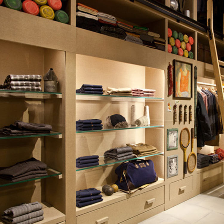 佛山厂家直销服装店铺展示柜 童装实木烤漆中岛桌 男女装玻璃高柜