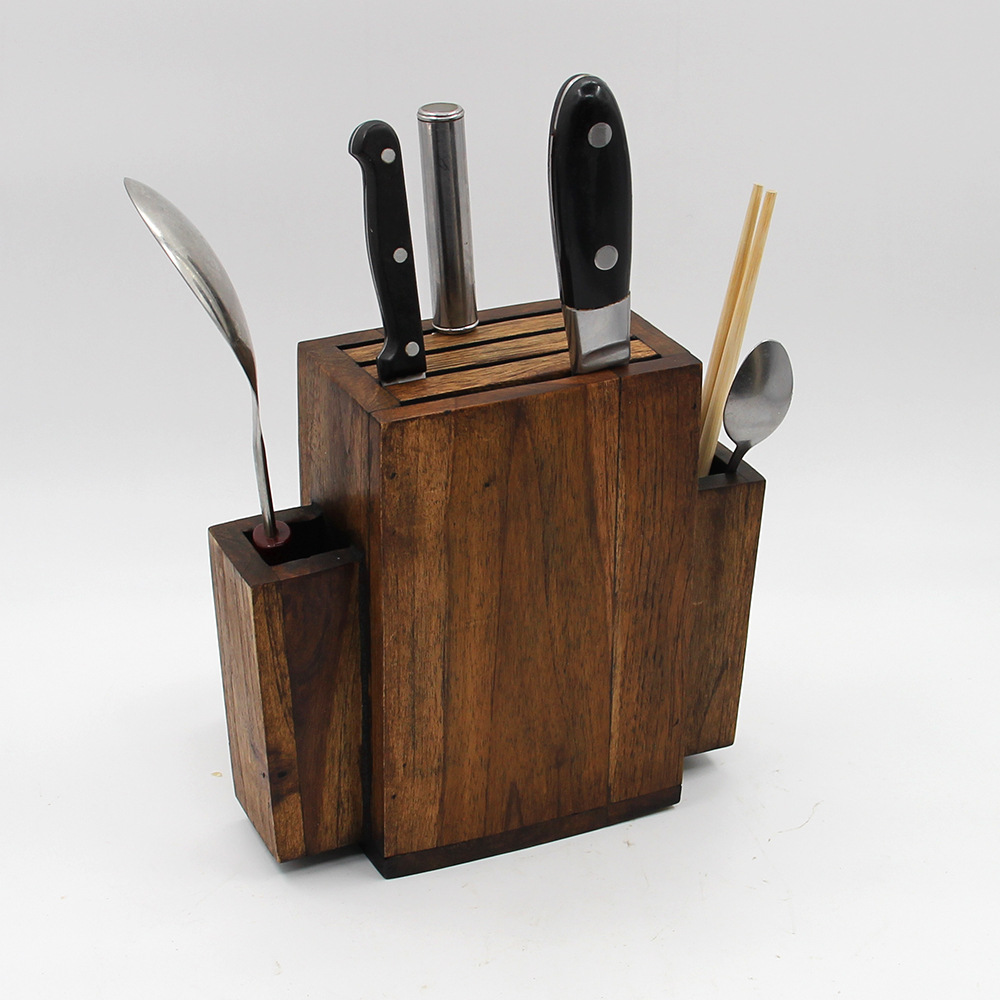 泰式木刀架 厨房用品竖放木刀座刀具收纳架 木刀架置物