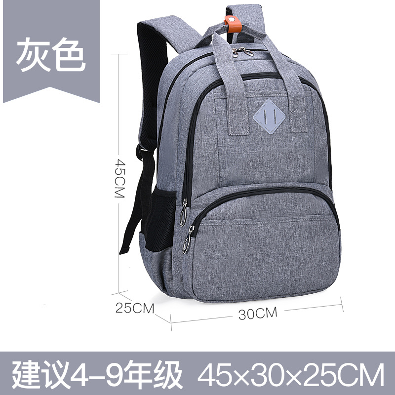 New Casual Junior High School Student Schoolbag Junior High School Student Korean Style Schoolbag Backpack Large Capacity Source Factory