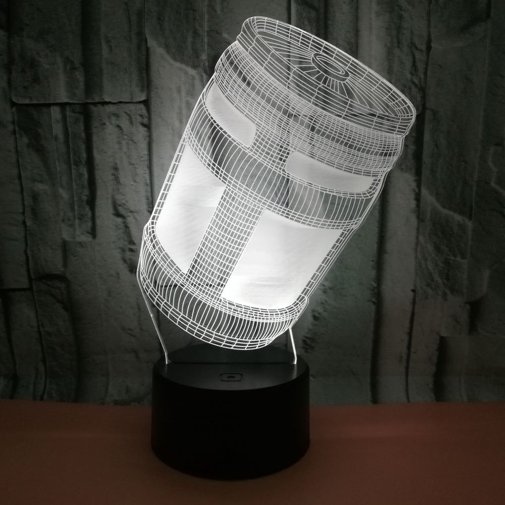 创意易拉罐3d视觉立体小夜灯 led装饰个性台灯床头卧室3d小台灯