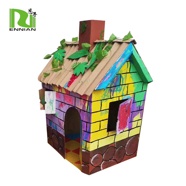 纸家具纸房子儿童创意绘画图diy涂鸦活动瓦楞纸质屋子 厂家定制款