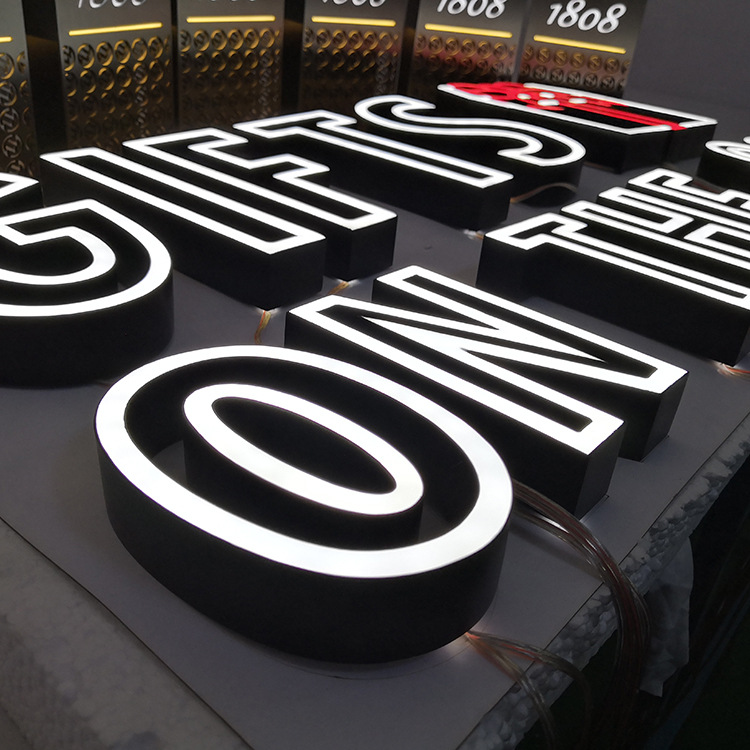 发光字迷你平面树脂发光字led迷你字无边广告字门头招牌logo标识