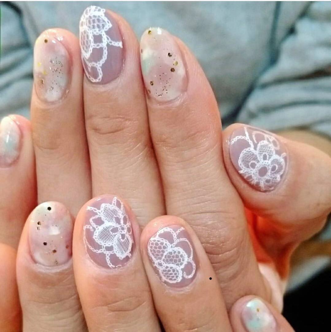 冬季热卖白色蕾丝花朵花瓣美甲贴纸指甲贴花饰品工具hanyi265-268