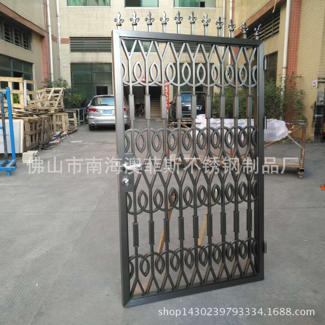 厂家定制不锈钢别墅庭院大门花园庭院门栅栏门金属平开可按图生产