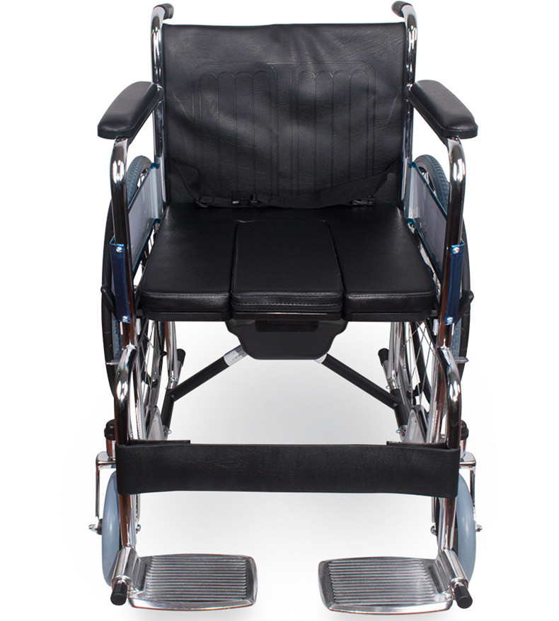 凯洋ky608轮椅带便盆折叠轻便便携老人残疾人手推车带刹车