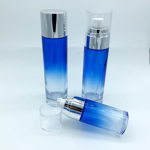 新款圆柱形套装玻璃瓶 120ml100ml喷雾瓶 高档化妆品包装