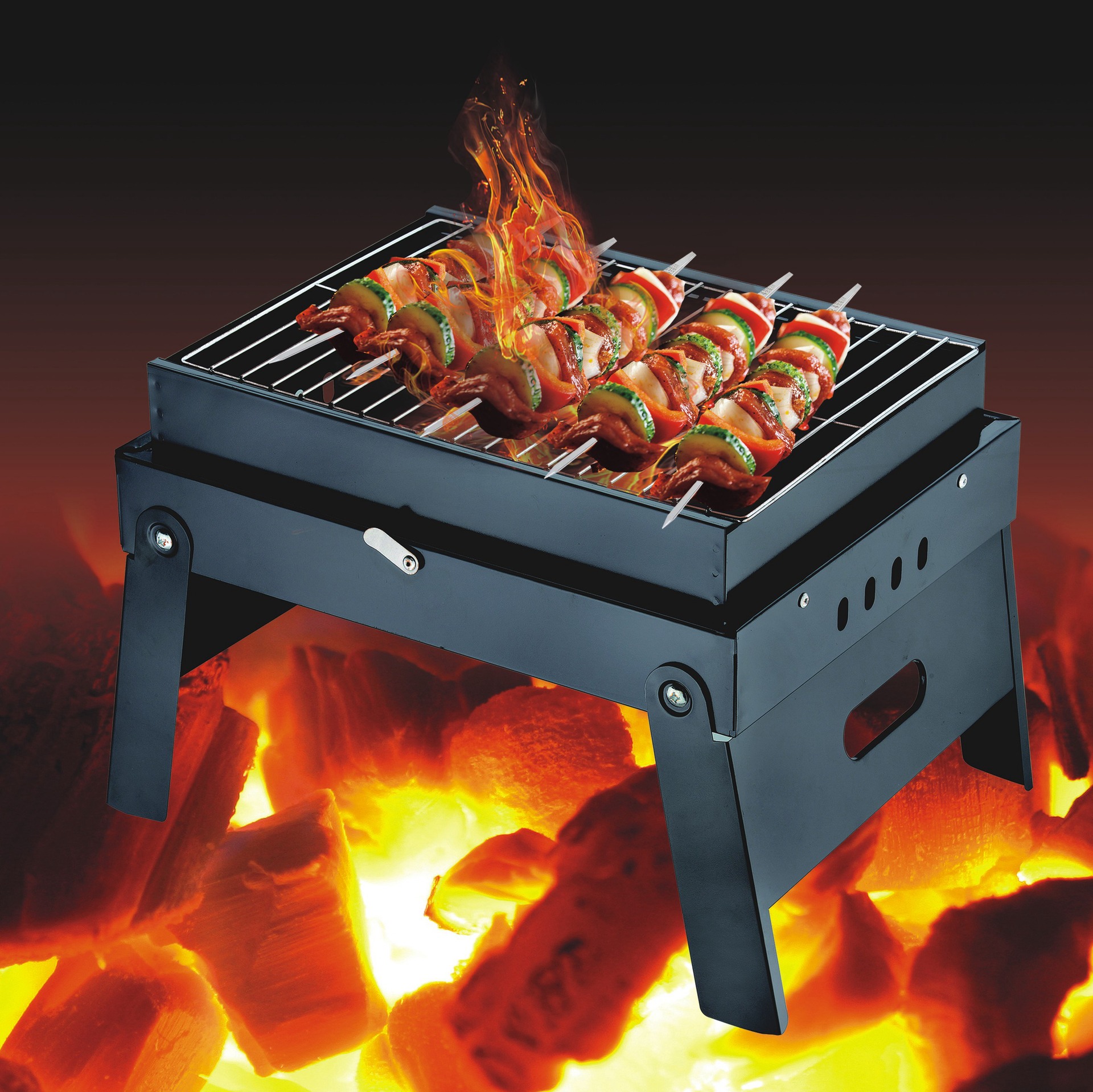 一次性烧烤炉不锈钢户外无烟烤炉bbq烤架户外野营烧烤用品烤鱼架