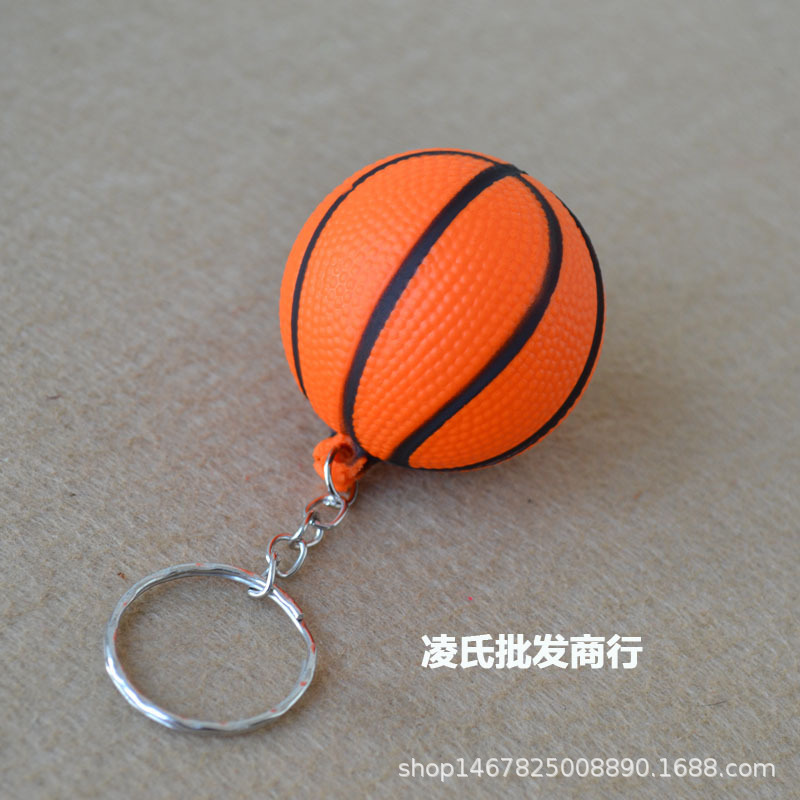 Wholesale Basketball Children's Foam Toys Pu Key Chain Bionic Toy Pendant Activity Small Gifts Christmas Gifts