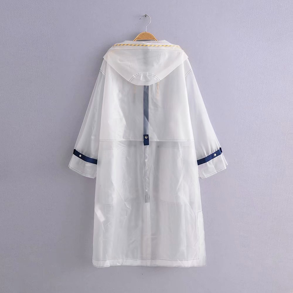 2018欧美风秋季女装防水透明雨衣女 9424