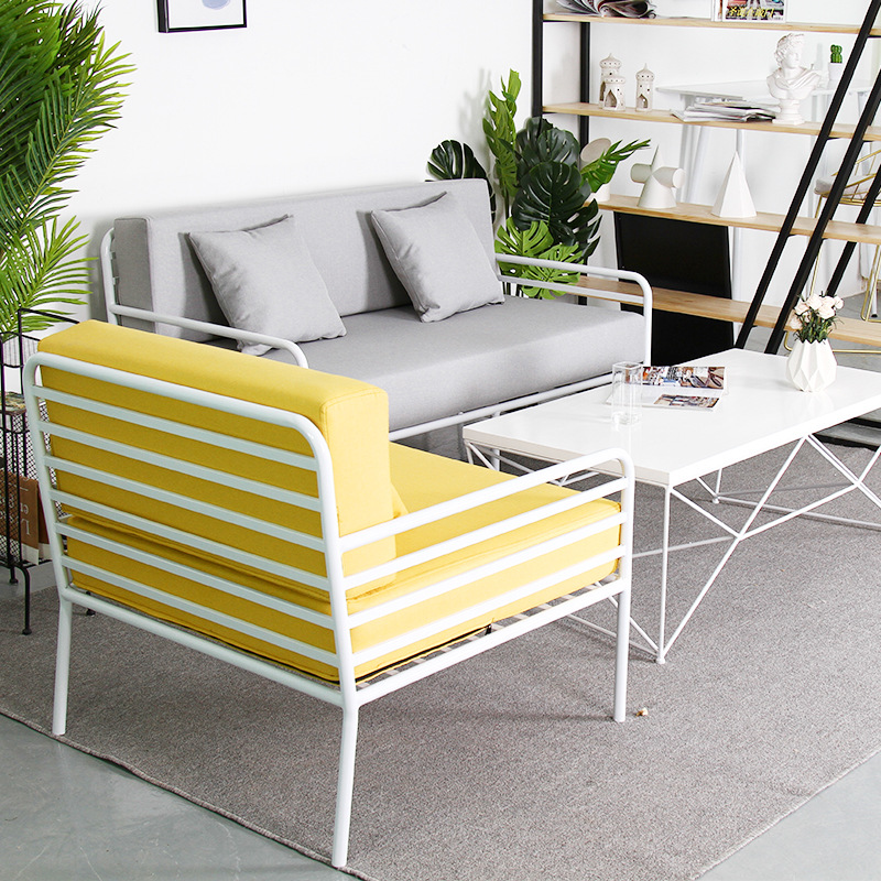 北欧铁艺实用沙发 餐厅咖啡厅创意软卡座家用客厅卧室沙发