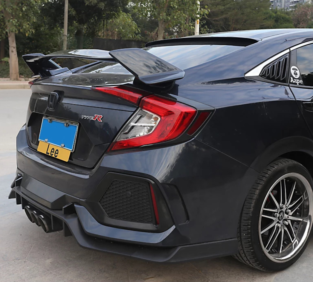 适用十代思域改装尾翼思域type-r尾翼abs