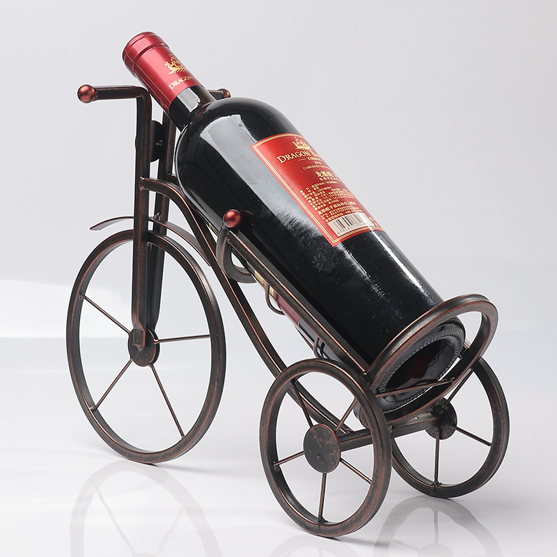 European-Style Retro Iron Art Tricycle Wine Rack Decoration Creative Home Wine Cabinet Decoration the Wine Bottle Storage Rack