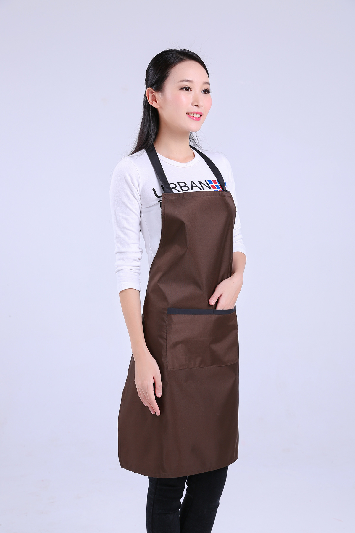 防水围裙定制logo工作服厨房围裙广告定做印字餐厅超市服务员围裙