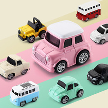 儿童Q版迷你回力合金车8件套9件套马卡龙小汽车总动员模型车玩具