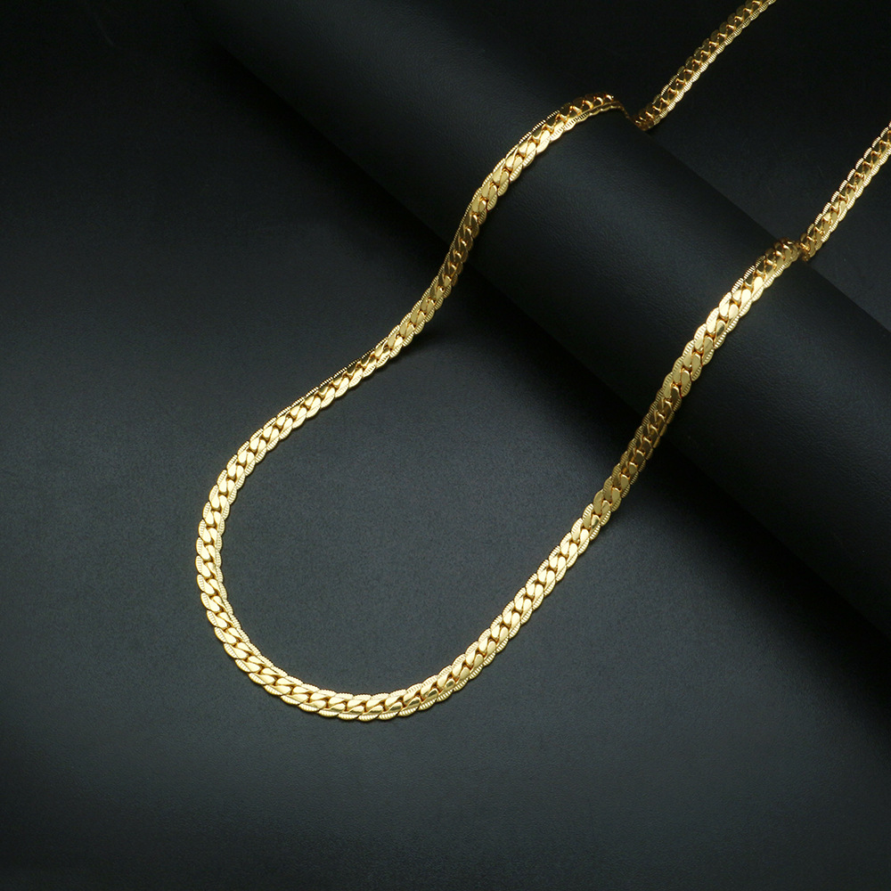 hiphop潮流嘻哈金项链 欧美新款扭片链 镀金项链 新款金项链