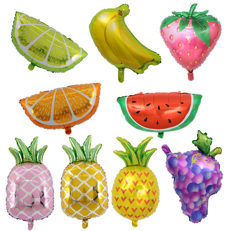 批发大号异形热带水果造型铝膜气球儿童派对装饰用品充气玩具气球