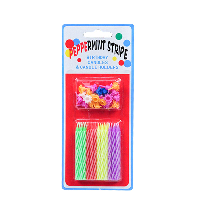 外贸创意彩色小螺纹蜡烛 派对装饰蜡烛烘焙工艺蛋糕生日蜡烛厂家