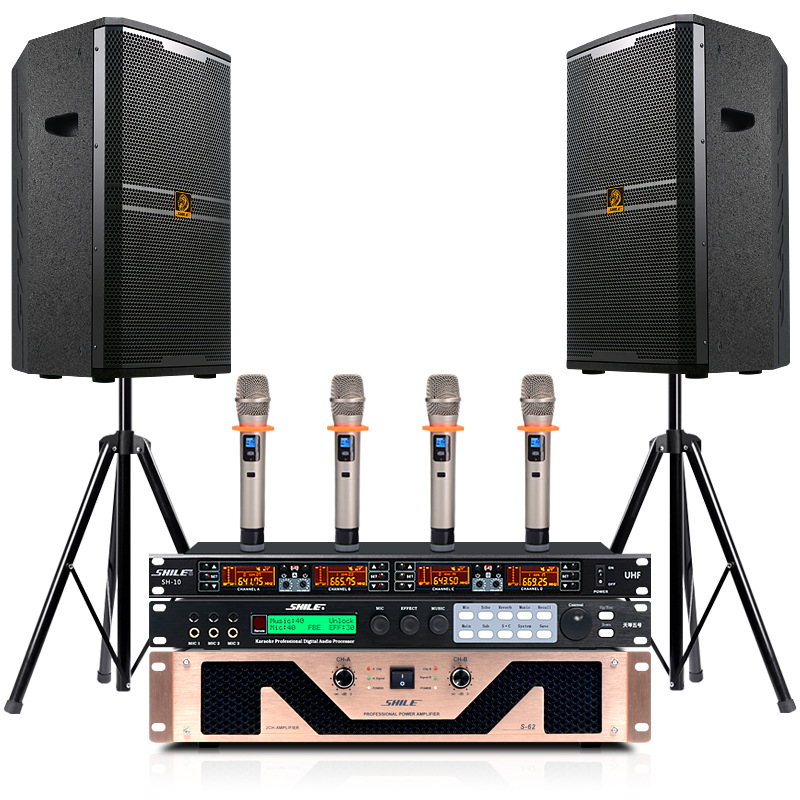 会议室音响系统 狮乐s62功放bm12音箱效果器大型户外舞台演出设备