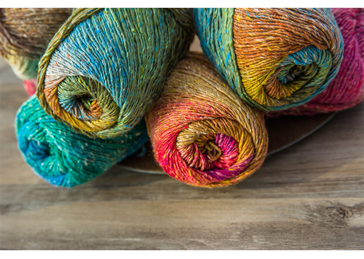 嘉特汇 编织小屋艺术家彩色段染涤棉毛线手工编织围巾帽子披肩线