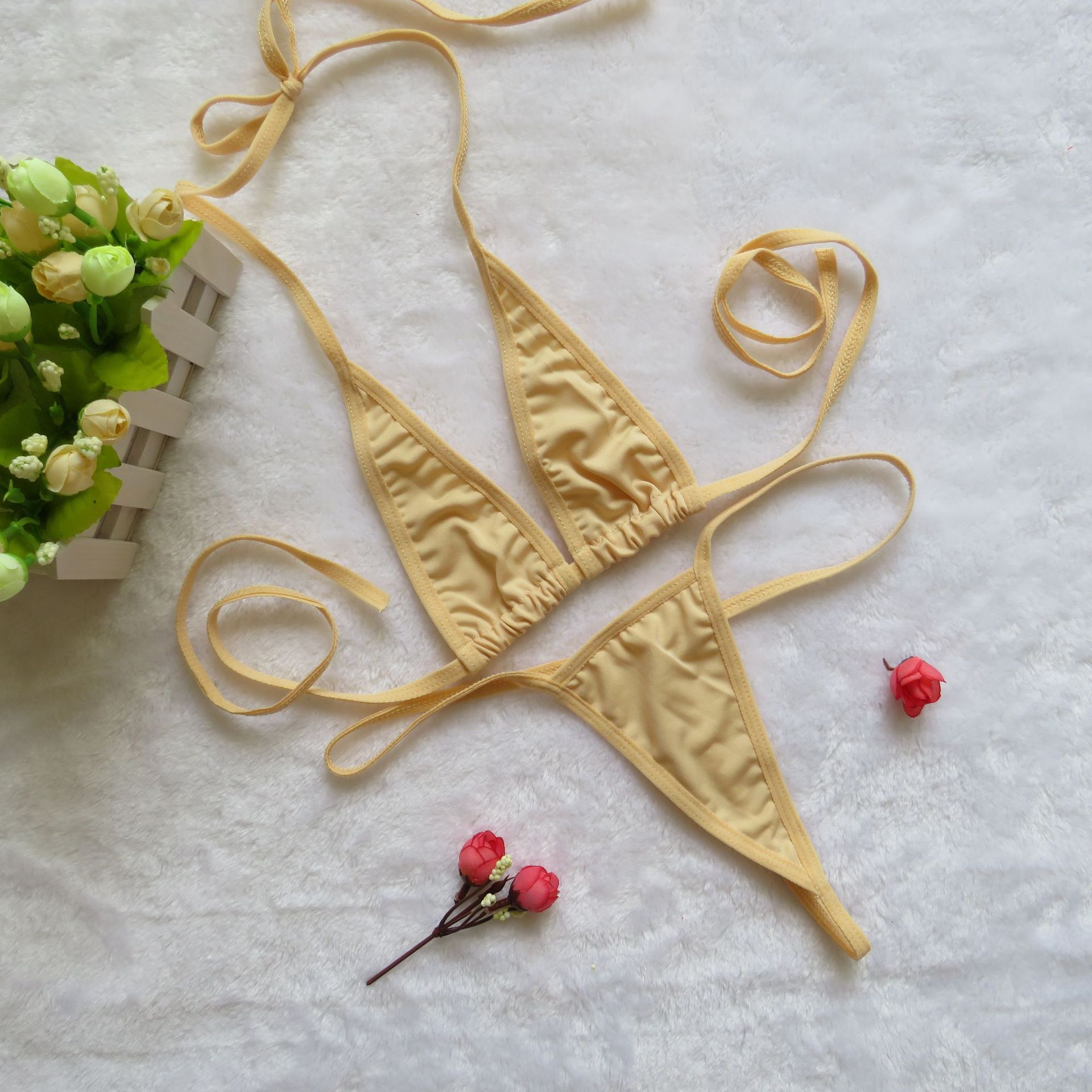 跨境情趣内衣迷你泳衣泳装女士性感透视ebay三点式比基尼套装1688