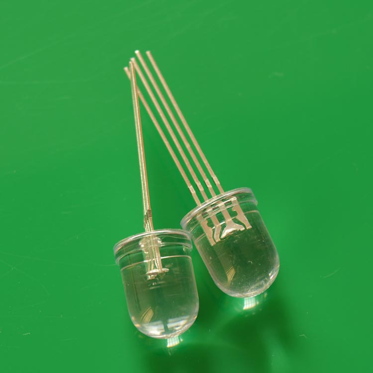 10mm圆头全彩rgb灯珠 透明全彩rgb灯珠 f10全彩rgb灯珠