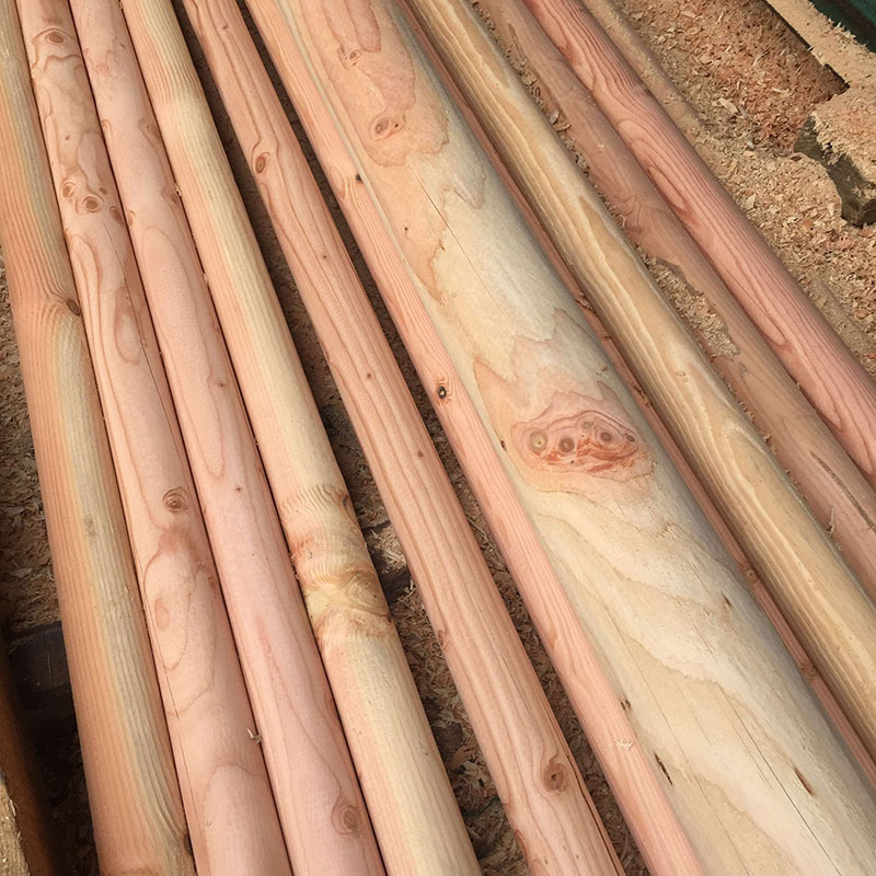 古建木材木柱圆柱铁杉原木柱抛光栏杆扶手凉亭圆柱建筑车圆木立柱