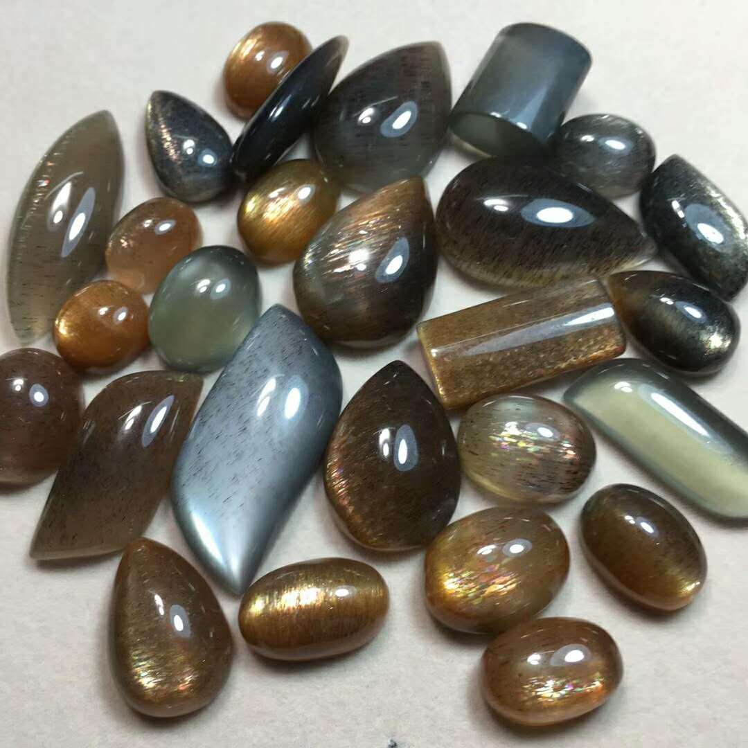 源头厂家濠琳珠宝天然多色多彩猫眼太阳石杂形件吊坠实物实拍