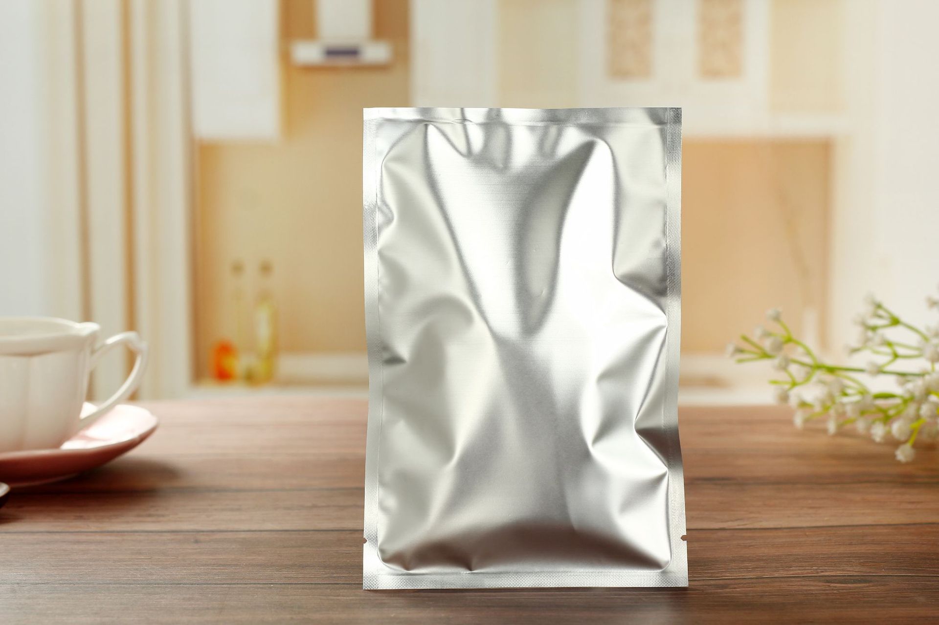 现货哑铝平口袋铝箔复合真空袋三边封食品包装袋面膜粉末袋可定制