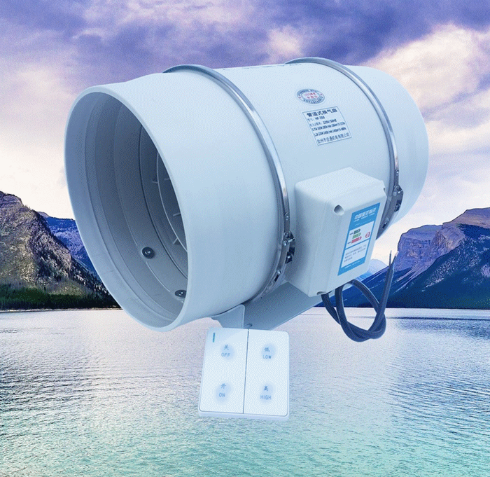 圆形管道风机hf-250p强力抽风机10寸静音送风机厨房排烟机换气扇