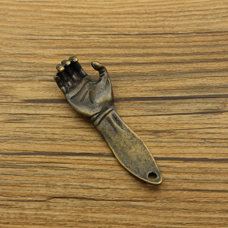 铜手形开瓶器挂件黄铜edc个性手臂啤酒开瓶起子diy实用工具钥匙坠