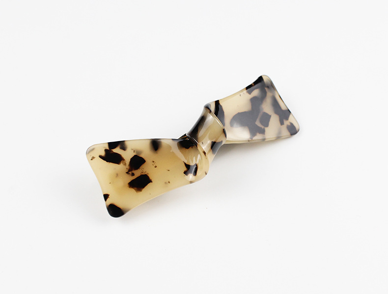 醋酸板材欧美发饰时尚玳瑁色发夹蝴蝶结一字马尾夹弹簧夹顶夹发卡