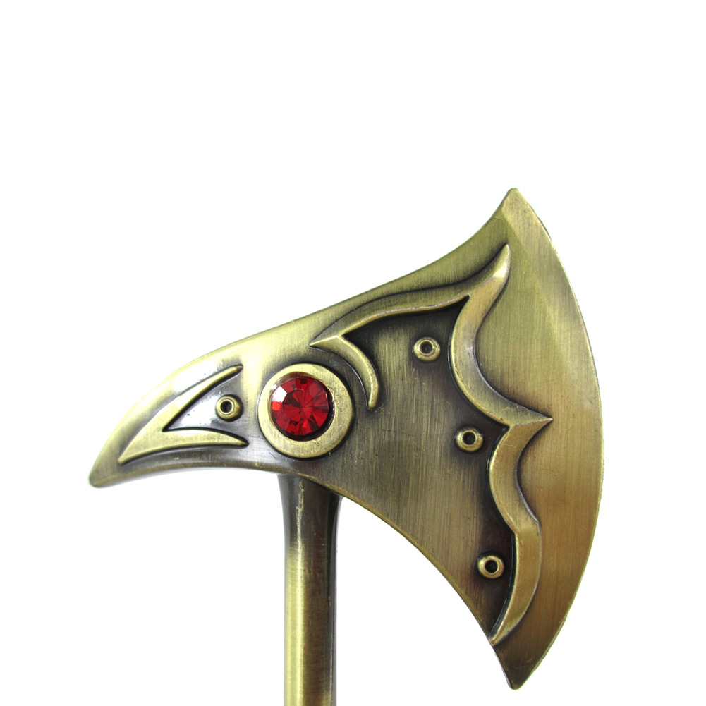 沙漠死神 恐惧骑士 内瑟斯 狗头 斧子 武器模型 钥匙扣挂饰吊坠