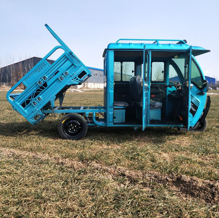 客货两用半封闭式电动三轮车载客拉货半棚电动三轮货车代步车接送