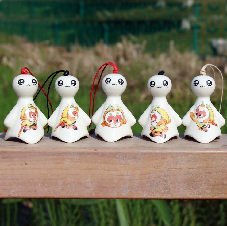 日式萌物卡通一休哥公仔 陶瓷风铃 小号晴天娃娃挂件 diy挂饰门饰