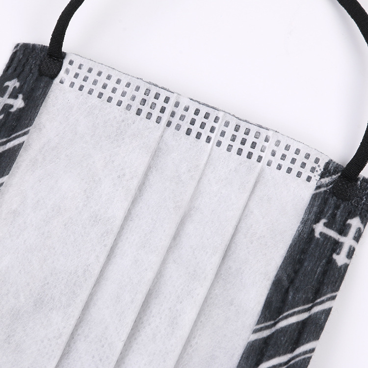 新款一次性平面水刺布口罩防尘防雾霾透气学生男女印花口罩 批发