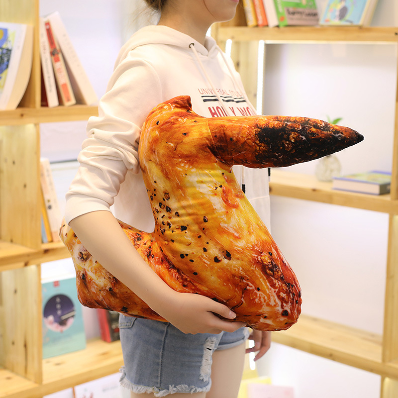 Simulation Barbecue Pillow Cushion Food Creative Plush Toy Doll Weird Funny Birthday Gifts for Men and Women Chicken Leg