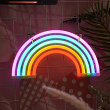 爆款LED造型灯 墙挂彩虹霓虹灯ins 卧室装饰创意小夜灯亚马逊热销