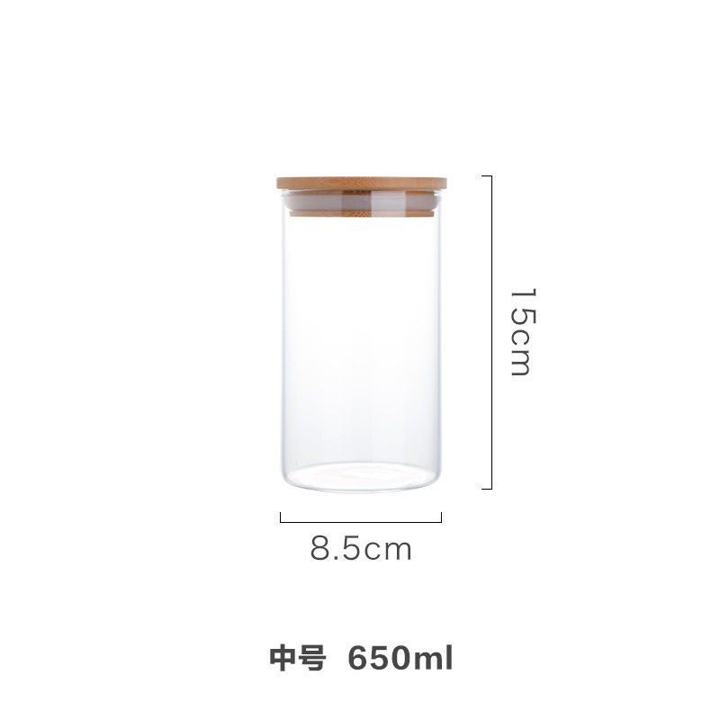 Japanese Household Transparent Glass Sealed Can Glass Jar Storage Box Food Dried Fruit Moisture-Proof Storage Tank Preservation Bottle