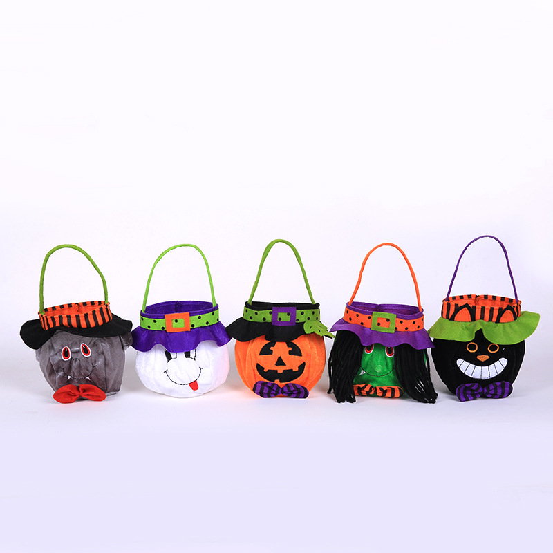 Halloween Decorations Witch Pumpkin Tote Bag Children's Holiday Candy Bag Party Party Dress up Props Bag