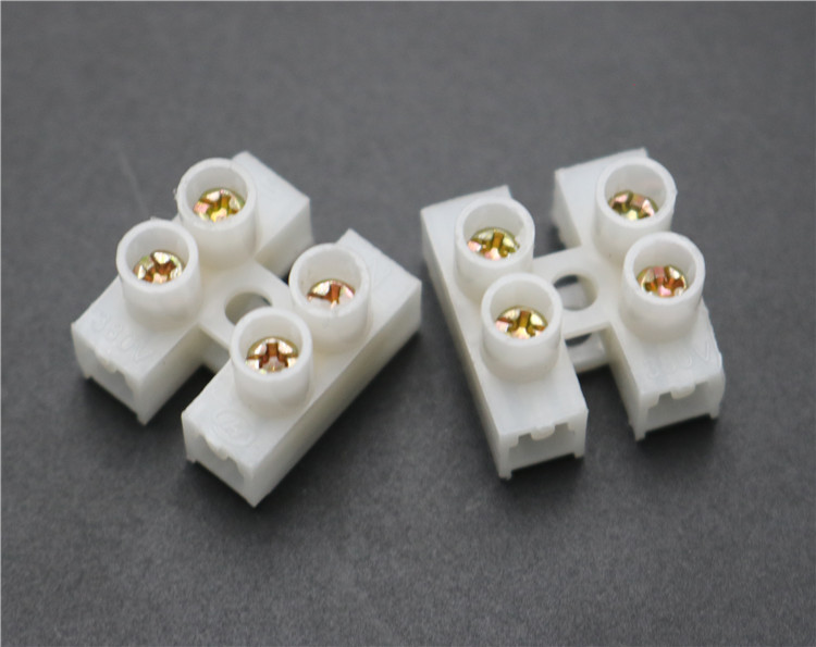 促销10a接线柱两位2p接线端子pp环保阻燃电线连接器led塑料端子台