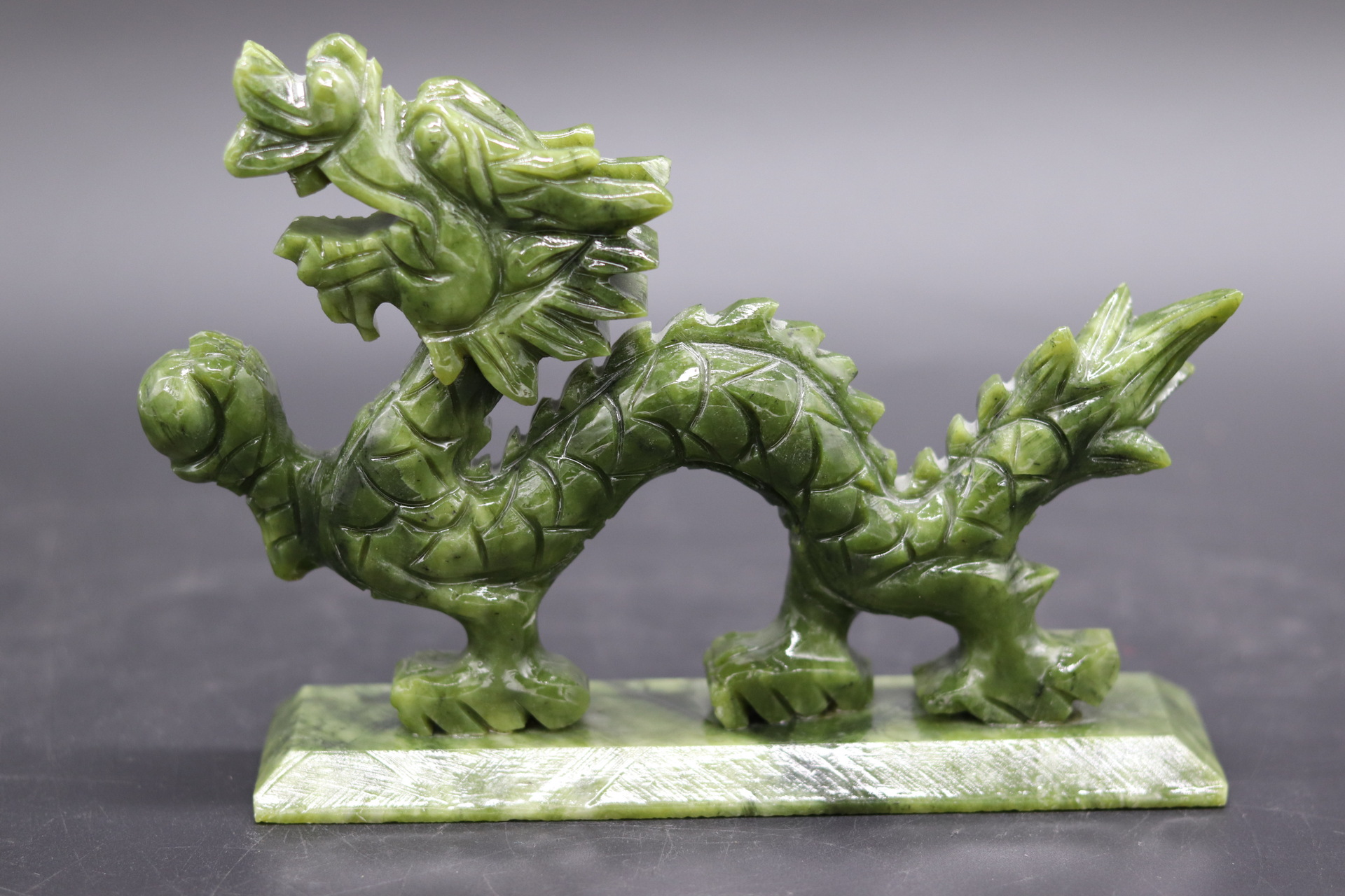 天然南玉青龙摆件工艺品生意兴隆18,28cm长款镇宅招财摆加工定制