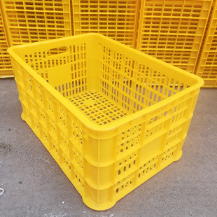 80斤水果筐塑料筐可定制快递服装套叠框加厚网格塑料水果收纳胶筐