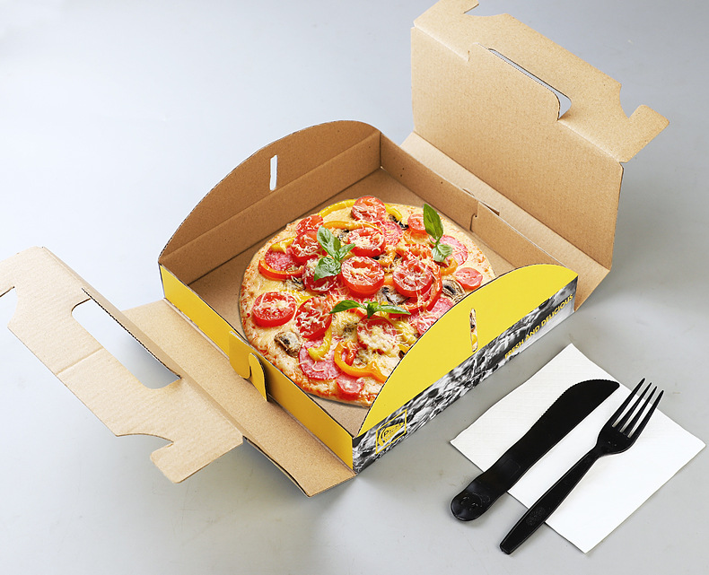 厂家批发 一次性披萨盒9寸牛皮纸瓦楞匹萨打包盒子外卖披萨盒