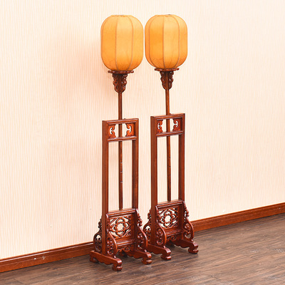 中国古代宫灯笼实木木雕仿古家具酒楼茶楼中式灯架落地灯复古灯