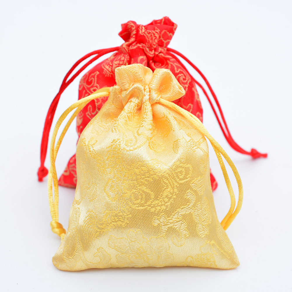 厂家直销民族风红包袋 束口龙纹抽绳婚庆礼品喜糖锦布袋 新年福袋