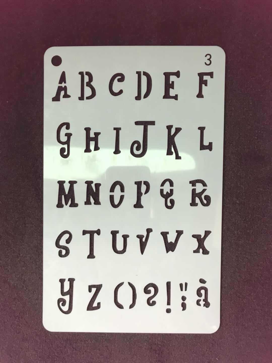 12款字母 数字模板 环保pet材质 diy手账本 纳账本 手工艺品配件