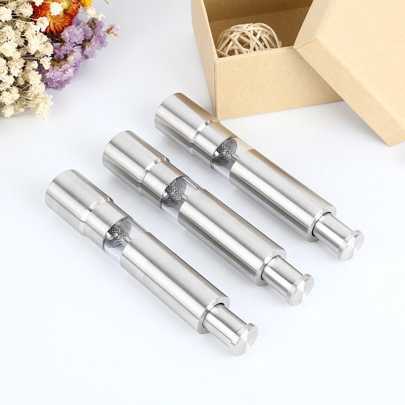 Factory Supply Pepper Grinder Hand Push Style Household Convenient Stainless Steel Grinder Grinder Pepper Mill Wholesale