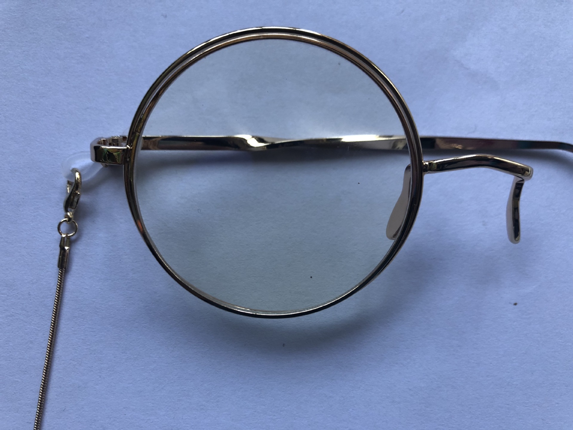 单片眼镜顾昀单边单框男女学生英伦复古风不锈钢天然猫眼石眼镜链